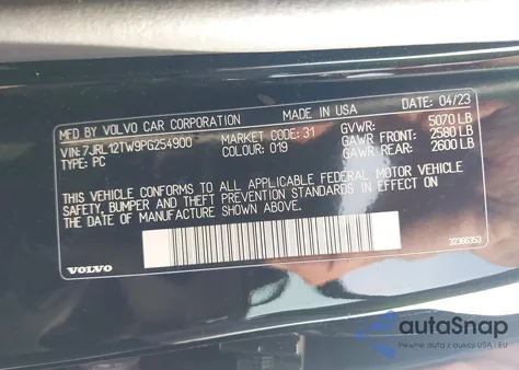 2023 Volvo S60 B5 Plus Dark Theme from USA, damaged, VIN 7JRL12TW9PG254900